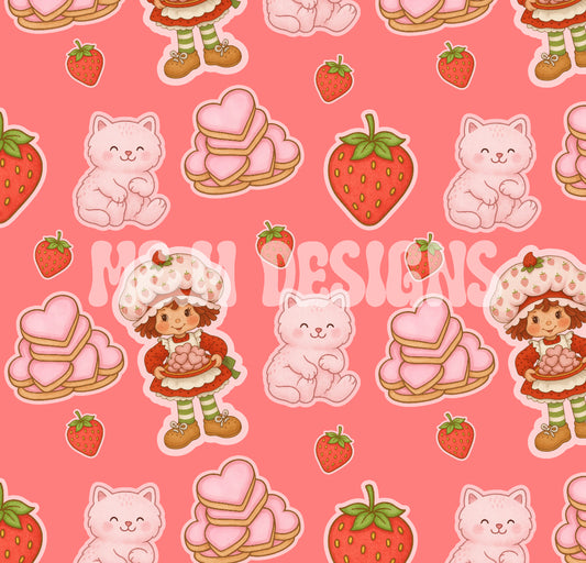 Strawberry Doll & Kitten