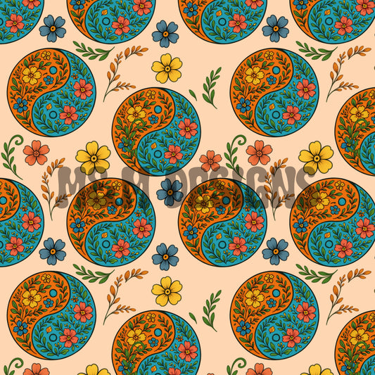 Floral Yin Yang Colorful